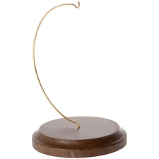 Plymor Wire Ornament Hanger Display with 4.75" Round Wood Base, 7.5" H