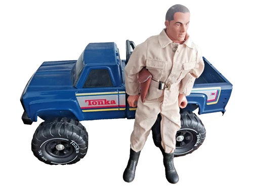 New ListingVtg 1979 TONKA Blue 4x4 Pickup Truck MR-970 Pressed Steel Big Duke Roughneck USA
