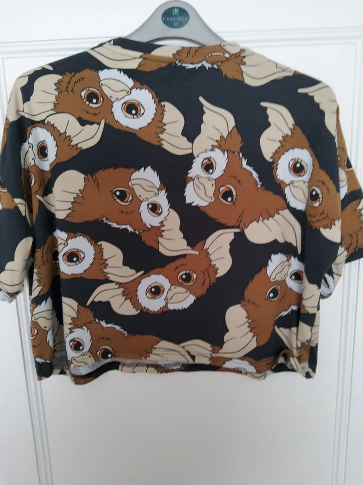 Gremlins Gizmo Allover Print Crop Oversized T-Shirt Size Small 10-12 - Image 4 of 4
