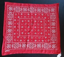 Vintage Red Fast Color Trunk Up Cotton Bandana Made In USA Lot 29