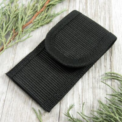 FOLDING KNIFE SHEATH | Black Nylon Belt Pouch Sleeve - For Folders up to 3.5''