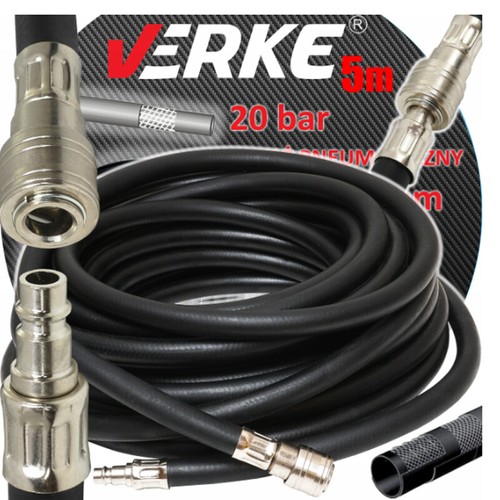 TUBO ARIA COMPRESSA FLESSIBILE PER COMPRESSORE 8 METRI RACCORDO SPIRALE M - Foto 3