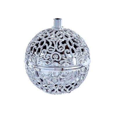 Kurt Adler Chirping Ball Ornament w/ Motion Sensor, Silver, 3''