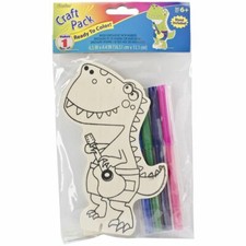 Darice Wood Kit with Markers Dinosaur