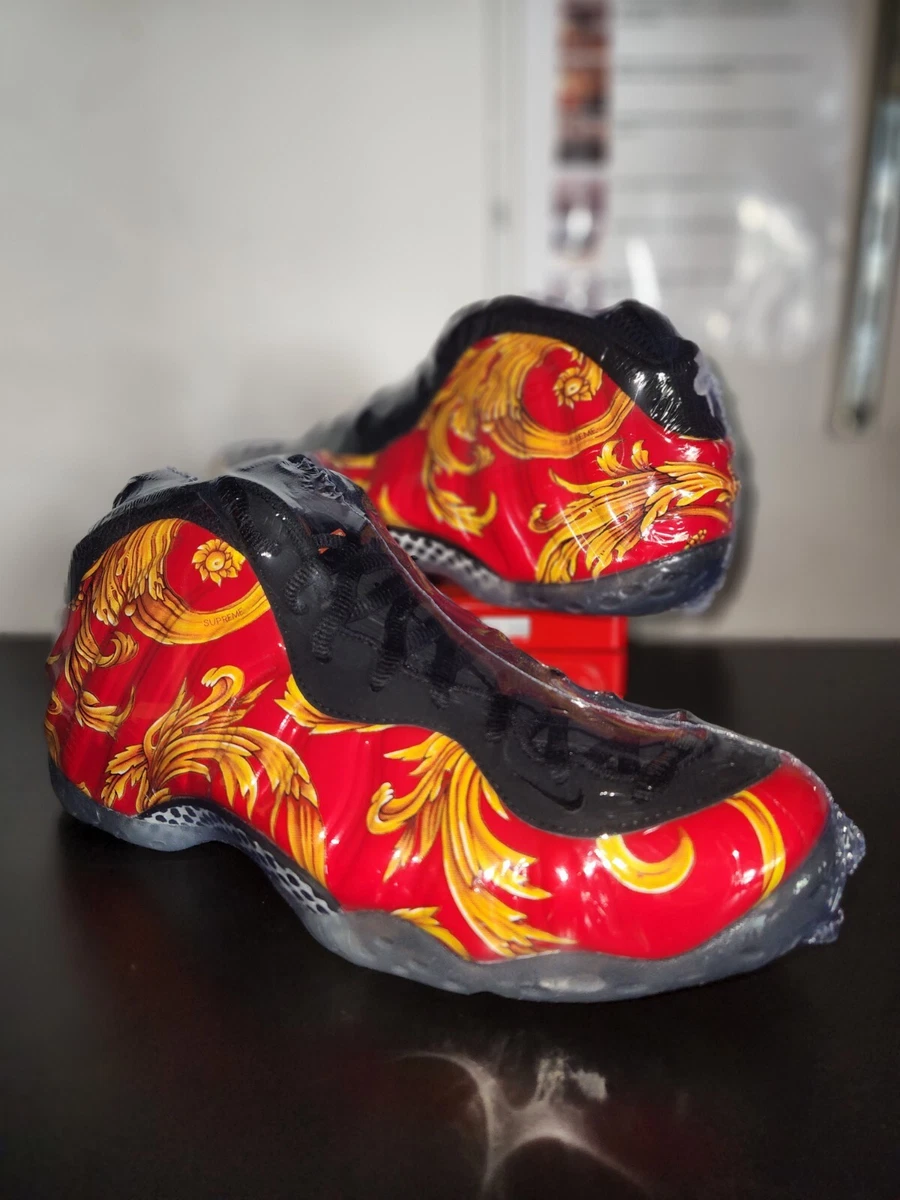 Nike Air Foamposite 1 Supreme SP Sport Red/Black-Gold Size US 10.5