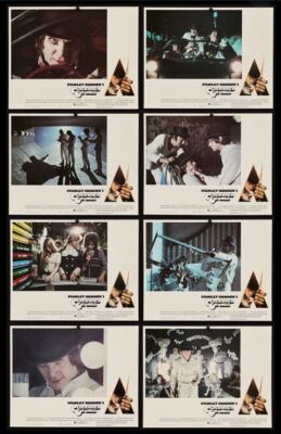 CLOCKWORK ORANGE PREMIERE Movie Poster R-Rated Lobby Cards 11 x14  (8 SET) 1972