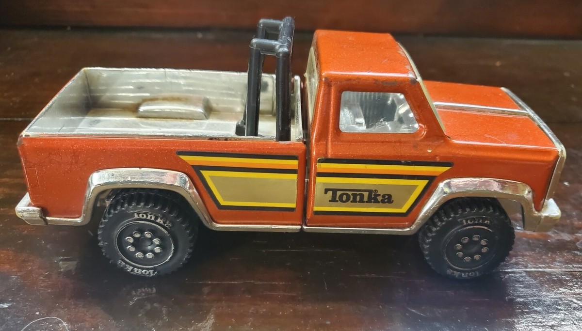 Vintage Tonka Pick Up Truck Metallic Orange Toy All Original Parts Pressed  Steel