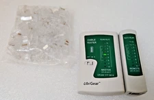UbiGear Cable Tester CPJ20 17T 0818 and Connector Plugs- No Crimper