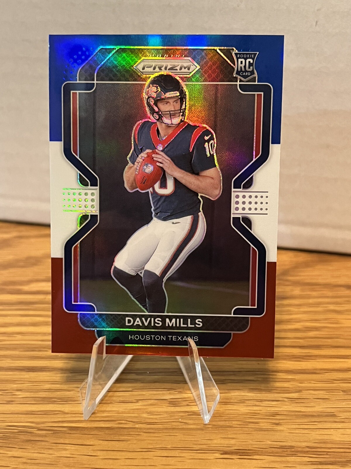 2021 Panini Prizm Davis Mills Red White Blue Prizm Rookie RC Houston Texans #352