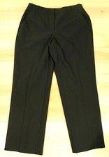 Lands End Women's Career Dress Pants Sz 8 Black Wool Blend Lined Trousers 30x27