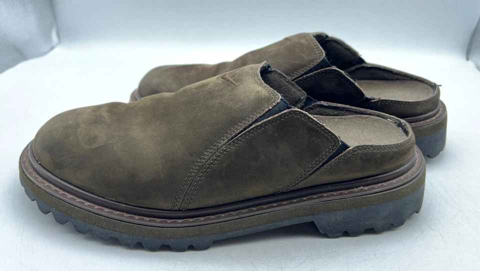 Rare NIKE Women's US 9.5 EUR 41 Brown Suede Clogs Slip On Shoes Lug Sole Vintage - Image 4 of 4