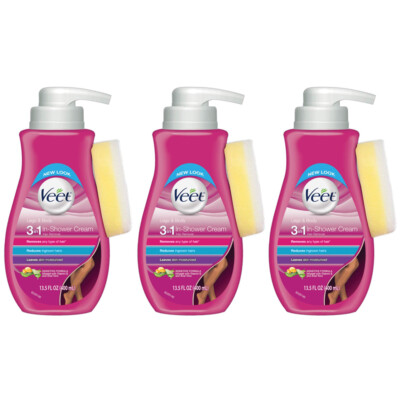 Pack of (3) New Veet Botanic Inspirations In Shower Cream, 13.5 fl Oz