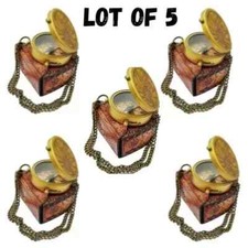Antica bussola tascabile in ottone lotto di 5 bussole marine vintage regalo n...