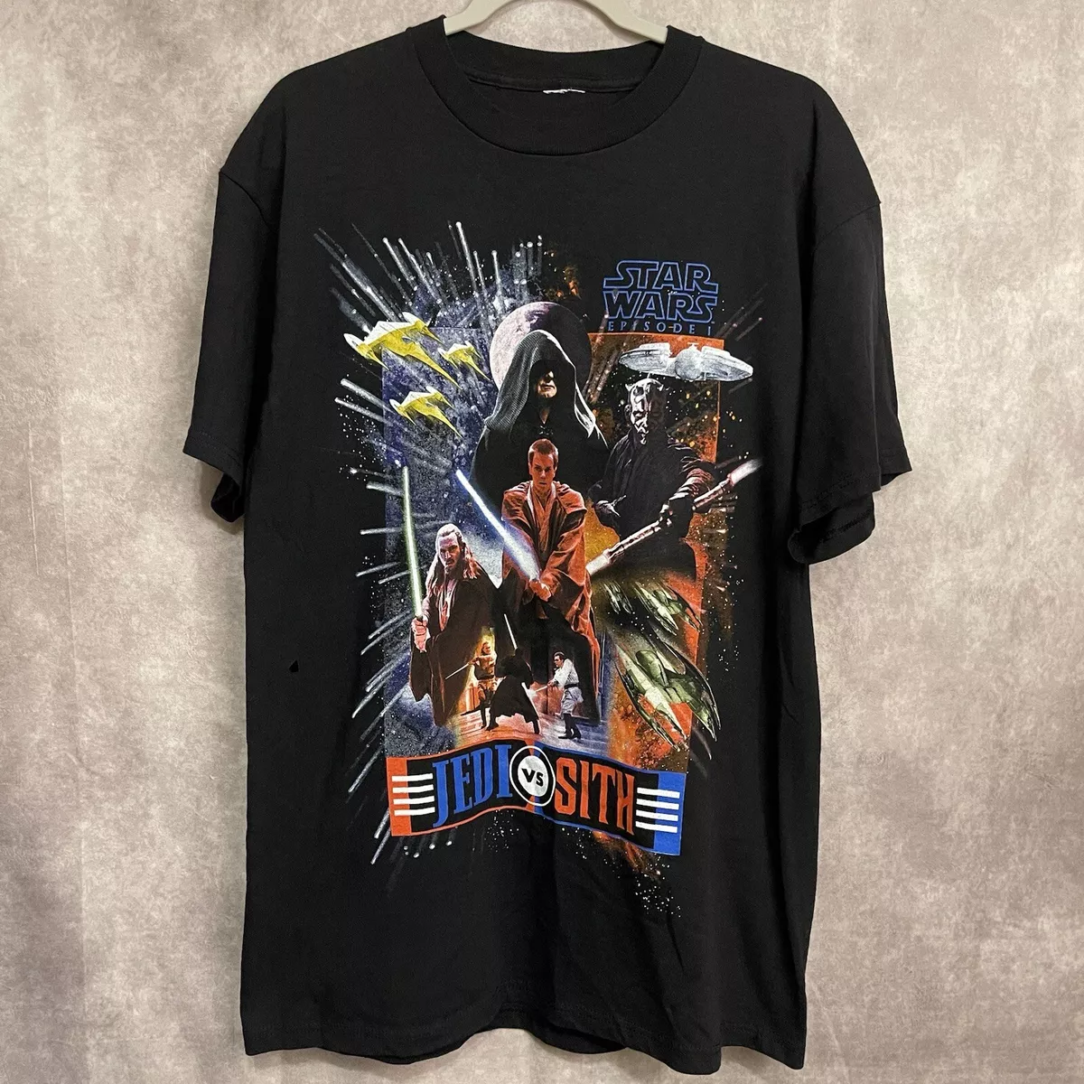 Vintage 90s Star Wars Episode 1 Jedi vs Sith Movie Promo T-Shirt Adult Sz  Large