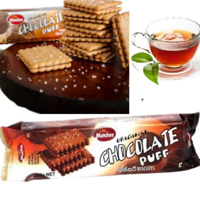 Munchee CHOCOLATE PUFF TEA BISCUITS  Sri Lankan Original Real Cookies 200g