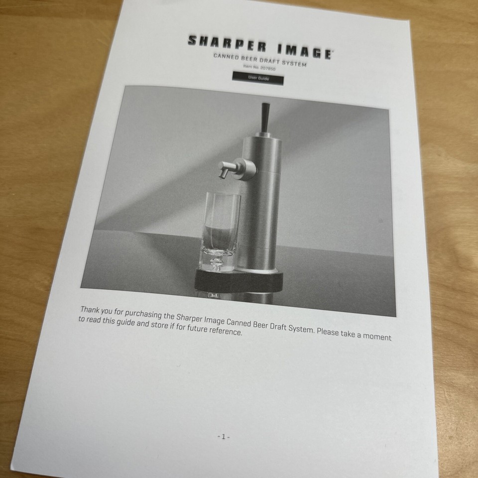 Sharper Image Canned Beer Draft System Can Brew Tap Station NEVER USED