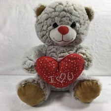 Brown Bear Plush Frosted 11" I Love You Heart Midwood Brands Stuffed Animal Toy