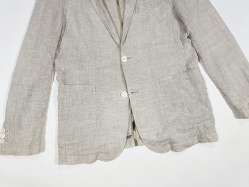 Burberry Nova Check Details Linen Unlined Blazer Jacket Size L - Picture 3 of 9