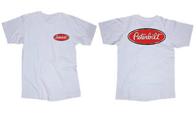 Peterbilt logo white t-shirt semi trucking diesel