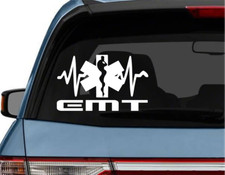 EMT STAR OF LIFE EKG Car Window Decal Fire MEDIC Firemedic Paramedic EMS RESCUE