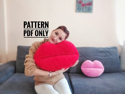 Crochet lips pillow pattern, Crochet lips tutorial