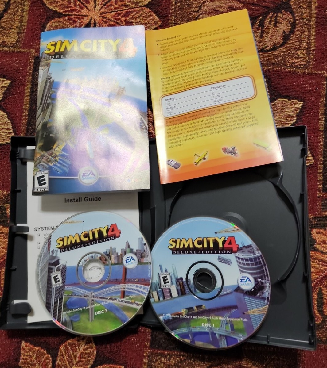 SimCity 4: Deluxe Edition PC Games CD-ROM 2 Discs with Manual