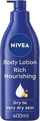 NIVEA Rich Nourishing Body Lotion 400ml Rich 72H Hydration for Dry Skin UK