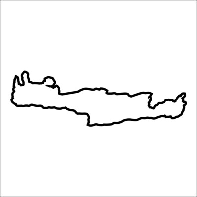 Kreta Silhouette - Aufkleber Auto Tattoo Sticker Kontur Urlaub V2 Outline