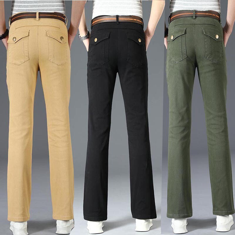 Mens Cotton Flared Pants Stretch Long Trousers Bootcut Bell Mens Cotton Flared Pants Stretch Long Trousers Bootcut Bell