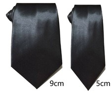Men Plain Satin Silky Tie Skinny Standard Classic Wide Wedding Business Prom UK