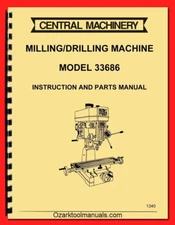 Central Machinery 33686, Enco Drill Milling Machine Owners Parts Manual 1340