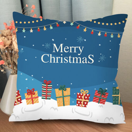 Pillow Cover Washable Gift Merry Christmas Pillow Cushion Cover Tear Resistant - Foto 1 di 28