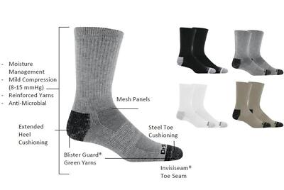 Dr. Scholl's Work Big & Tall Work Compression Over The Calf Socks Calzini Casual, Nero, 13 Uomo