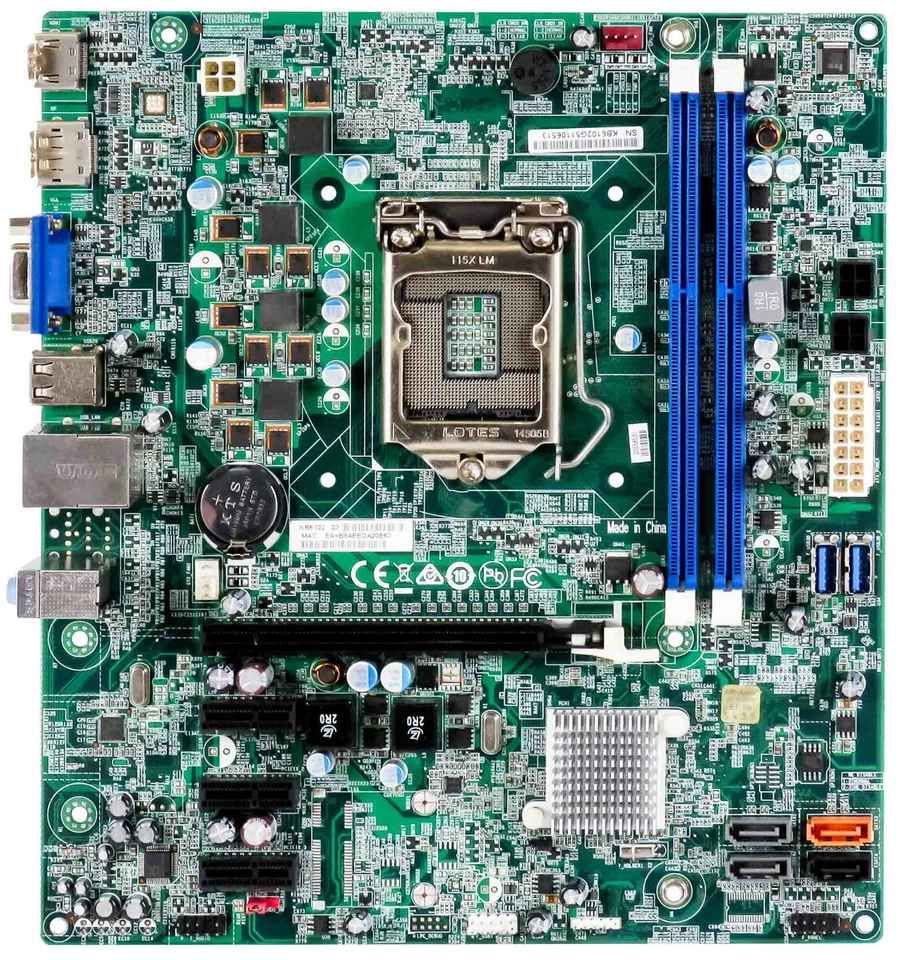 ECS H81H3-EM2 LGA1150 2x DDR3 Intel H81 Matx PCIe SATA USB - Image 2 of 2