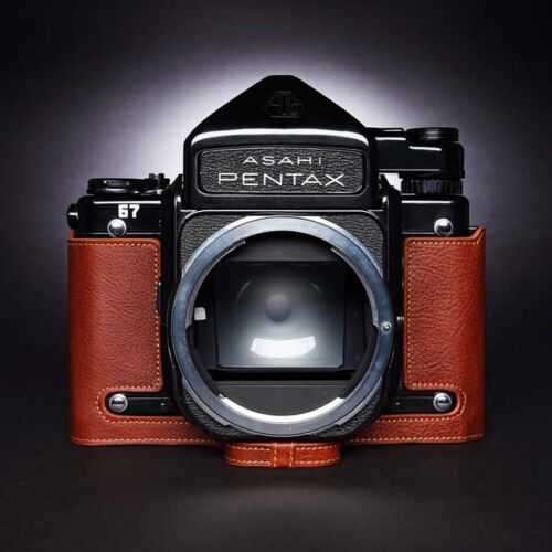 Vintage Genuine Real Leather Half Camera Case Bag Cover For Pentax 67/6X7/67 TTL - Picture 14 of 21