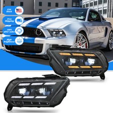 For 2010-2014 Ford Mustang Projector Headlights LED Sequential DRL Front Lamps