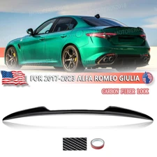 For 2015-2023 Alfa Romeo Giulia CARBON PATTERN ABS Rear Trunk Spoiler Boot Wing