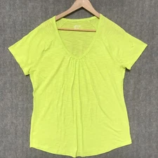 Bcg Shirt Womens 2XL Green Top Blouse V Neck Active Casual Ladies Short Sleeve