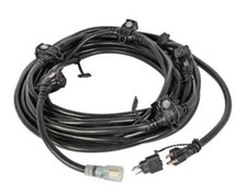 Lex O-String 20 Amp 12/3 STW NEMA 5-15 Extension Cord, 6-Receptacles, 23', Black
