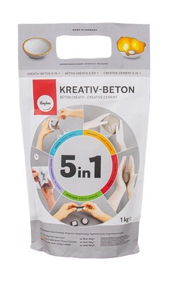Rayher Kreativ Beton 5in1 1kg für Basteln und Modellieren