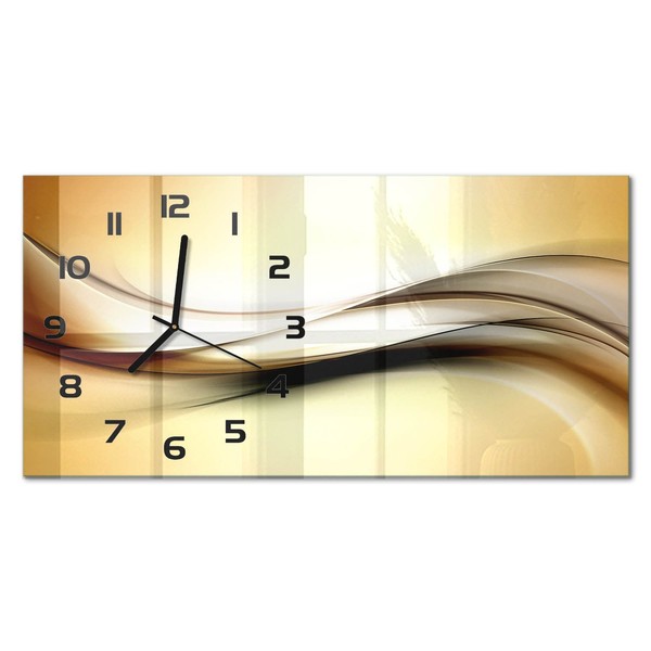 Wanduhr Mit Leisem Uhrwerk Abstrakter Hintergrund Schwarze Zeiger 60X30 Cm-image