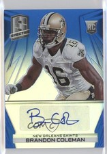 2014 Panini Spectra Rookie Auto Blue Prizm 47/49 Brandon Coleman #280 Auto 2s8