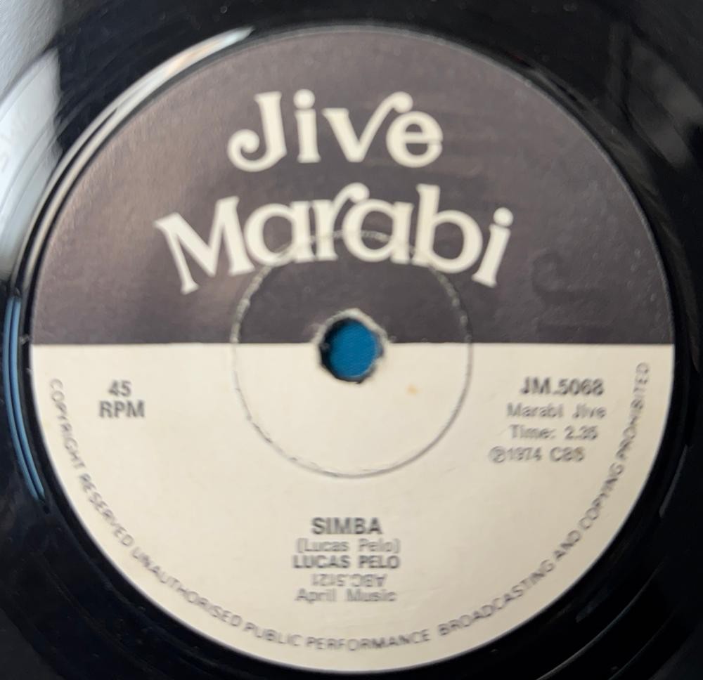 SO AFRICA 45: LUCAS PELO SIMBA /SIMBA~1974 JIVE MARABI 7~SOUL AFROBEAT JAZZ~HEAR