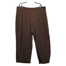 Susan Graver Liquid Knit Pants Size 2X Chocolate Brown Soft Comfy Stretchy