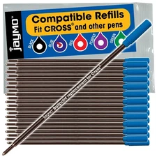 Jaymo Blue Ballpoint Pen Refill for Cross 8511 - 116mm, 24-Pack