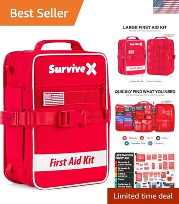 Waterproof Emergency First Aid Kit with Advanced Wound Treatment - 240 Supplies