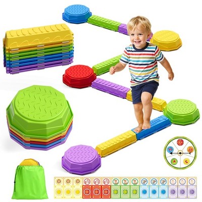 Wonders Light Up Stepping Stones & Balance Beam for Kids, Step Stones with Piano