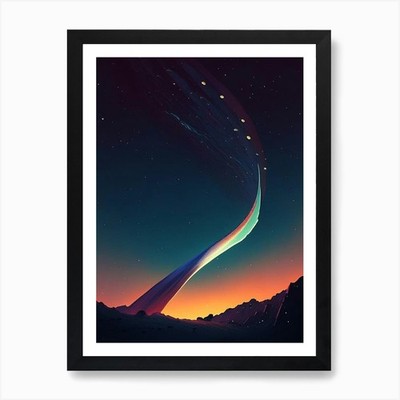 Kometenschwanz Comic Weltraum Kunst Pr gerahmtes Wandbild Poster Leinwanddruck Bild