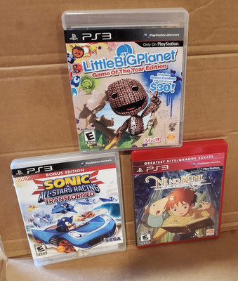 LittleBigPlanet, Sonic All-Stars , Ni No Kuni, Sony PlayStation 3 Ps3 Games Lot