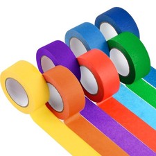 7 Rollen Klebeband Bunt, 25 mm x 13 m Regenbogen Masking Tape Farbiges